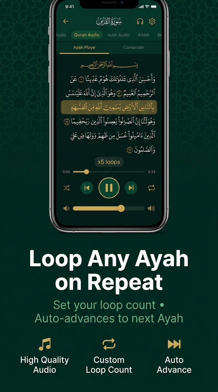 Quran Memorizer — loop player with Ayah repeat controls